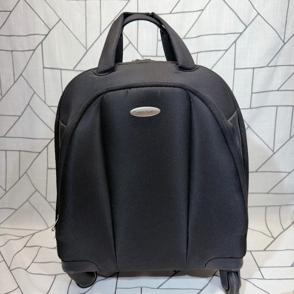 Samsonite Rolling Laptop Bag 16in Black Ballistic Nylon Spinner Carry On Luggage